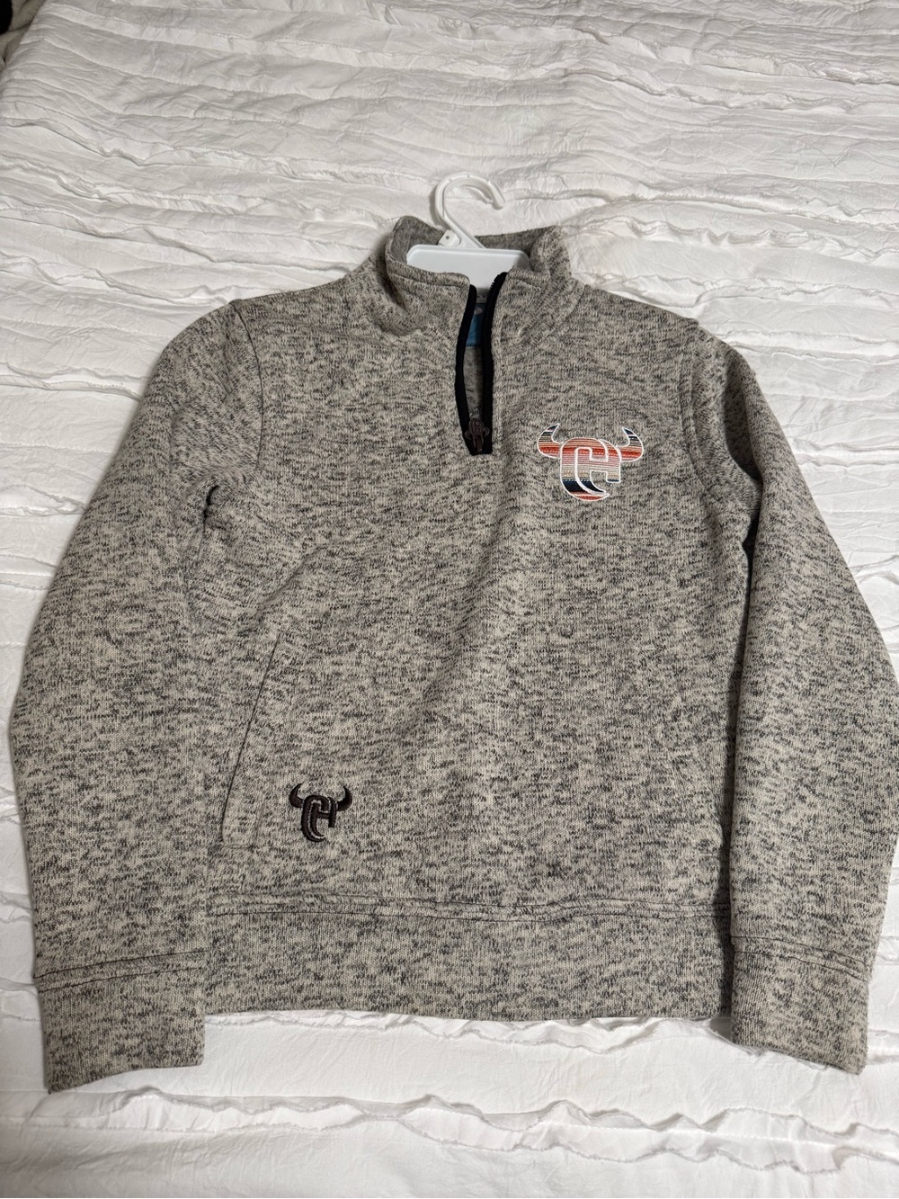 Hunter Men's Gray Heather Half-Zip Pullover with Embroidered Logo